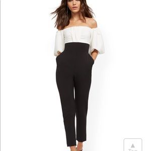 New York & Co. Tuxedo Off the Shoulder Jumpsuit